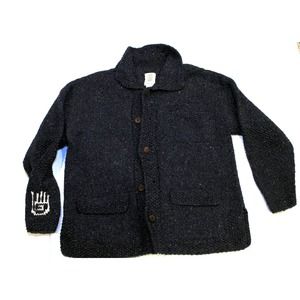 Vintage Amano Chunky Sweater Navy Blue Button-Up Cardigan